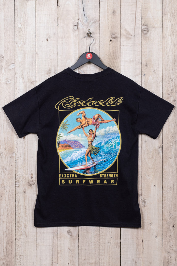 EXxtra Strength Surf t-shirt from Rick Rietveld - Californian Surf Artist. Mens surfing t-shirt